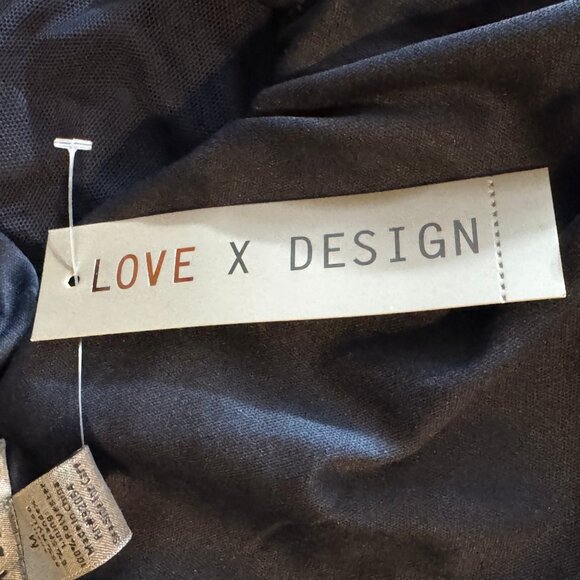 NWT LOVE X DESIGN One-Shoulder Mesh Body Con Dress Size Medium - Picture 9 of 16